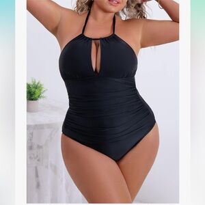 Cupshe Black Halter One Piece Swimsuit